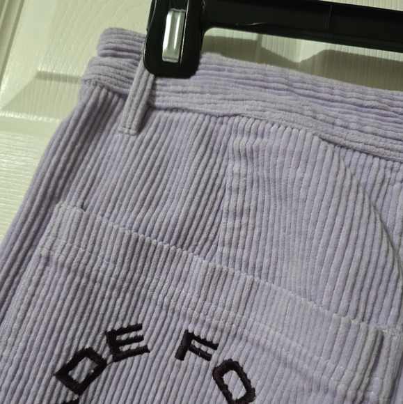 Paterson Wide Leg Lavender Corduroy Skater Pants, Embroidered Back Pocket, EUC! - Picture 10 of 14